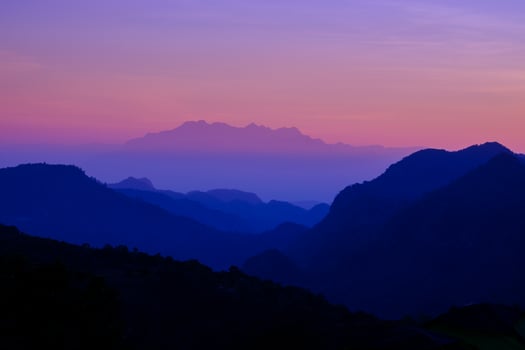 Beautiful mountain landscape at sunset at Monson viewpoint Doi AngKhang, Chaingmai Thailand photo