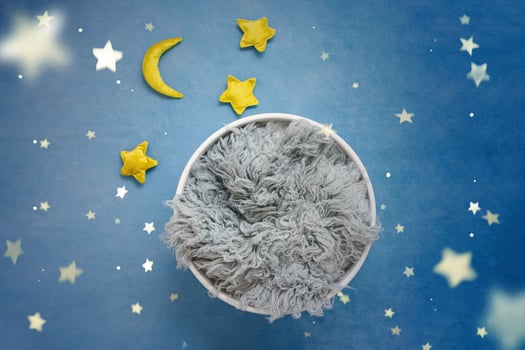 Newborn photography digital background with stars. photo