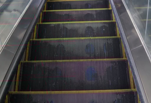 The escalator in the morning of a working day photo
