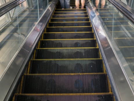 The escalator in the morning of a working day photo