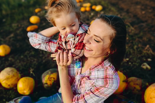 mother playing with her daughter photo