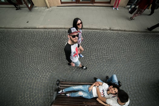 Couple together view photo