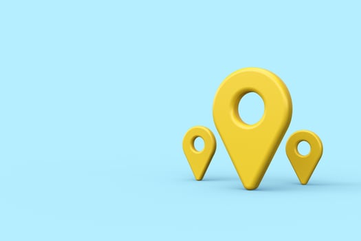 Location map icon. 3d render photo