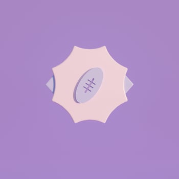 3d medal coin with rugby icon photo
