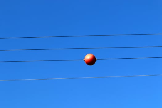 Electrical wires carrying high voltage current. photo