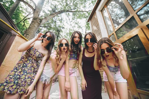 five young beautiful girls photo