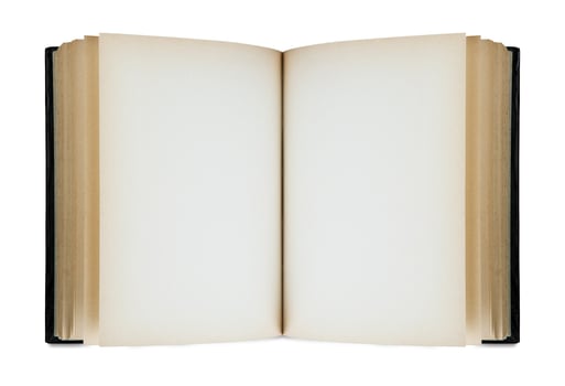 Open book isolated on white background photo
