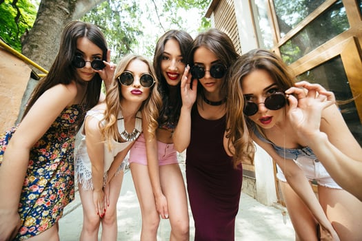 five young beautiful girls photo