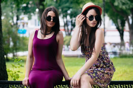 Two young beautiful girls photo