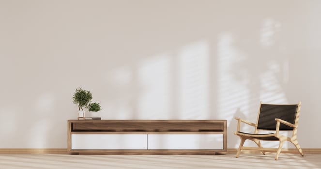 Japan room Minimal cabinet for tv interior wall mockup,3d rendering photo