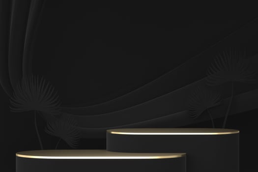 black stage podium decoration suitable for products.3D rendering photo