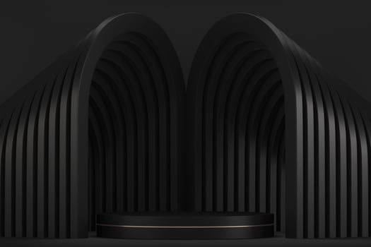 black stage podium for products decoration suitable .3D rendering photo