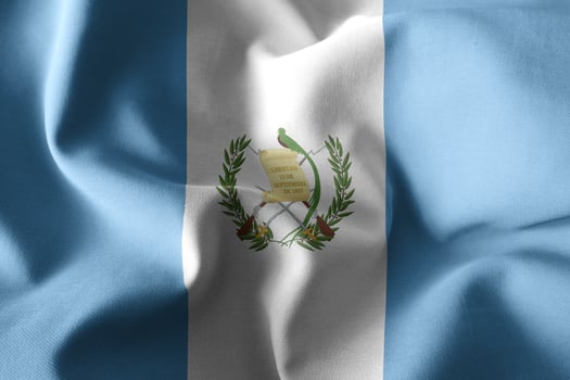 3d realistic waving silk flag of Guatemala photo