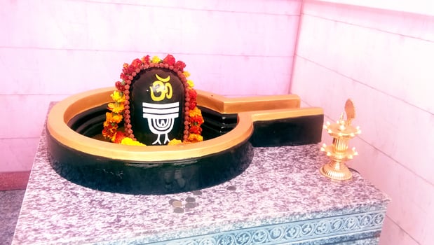 closeup of Hindu god Shiva linga,representation of lord,used for offering prayers photo
