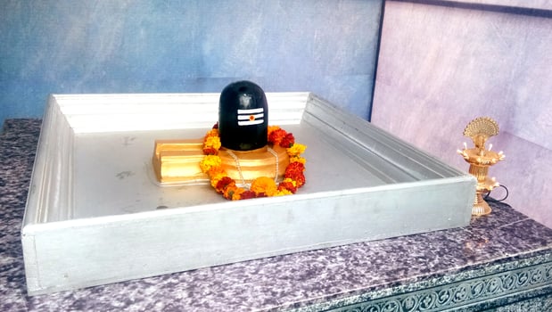 closeup of Hindu god Shiva linga,representation of lord,used for offering prayers photo