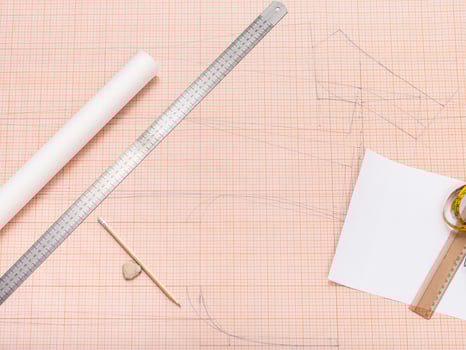 tools for creating of pattern on graph paper photo