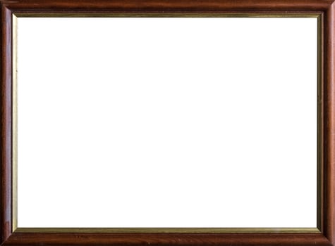 classical vintage wooden frame with copy space without passe-partout isolated inside photo