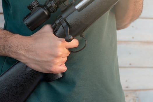 A man with a rifle photo