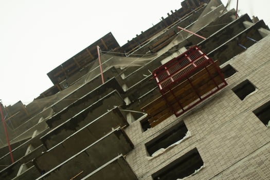 Building a house. Cladding of the building. photo