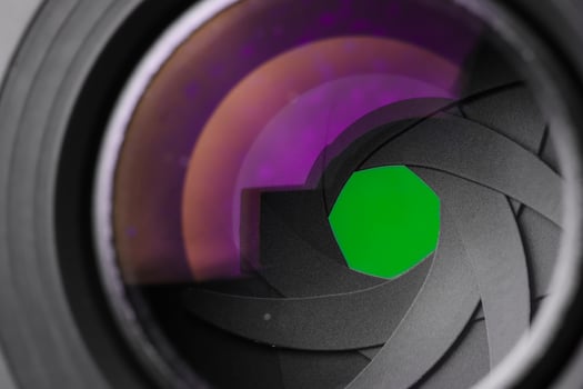 Close up aperture lens photo
