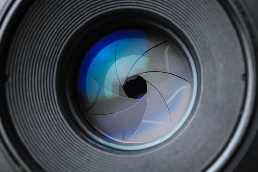 Close up aperture lens photo