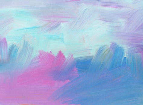 Abstract pastel background. Hand drawn oil painting. Pink, blue and white brush strokes of paint on paper. Contemporary art. photo