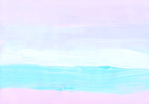 Abstract pastel blue, pink and white background. Brush strokes on paper. Minimalist painting. Modern art photo