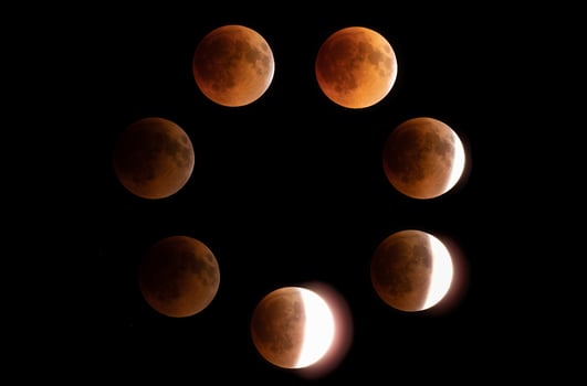 Lunar Eclipse Timelapse Composite Round photo