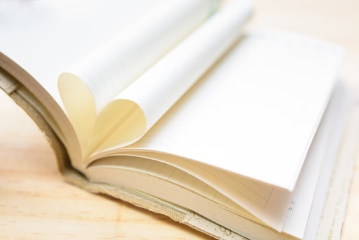 Heart book of shape photo