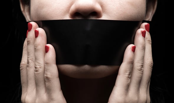 Concept on the topic of freedom of speech, censorship, freedom of press. International Human Right day photo