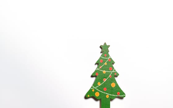 Christmas gift box flat lay on white background photo