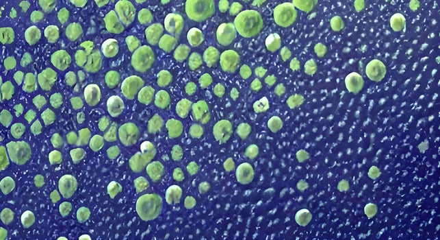 virus outbreak, virus floating in a cellular environment , influenza background, viral disease epidemic, 3D rendering of virus, organism illustration, virus seen micro photo