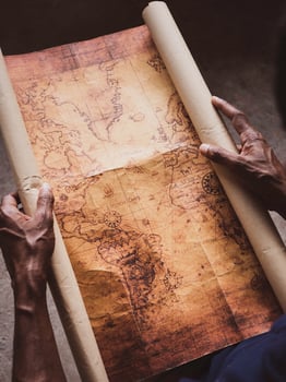 Very old vintage world map photo