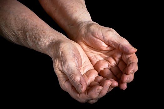Beautiful grandmother hands photo