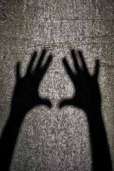 Two shadows hands photo