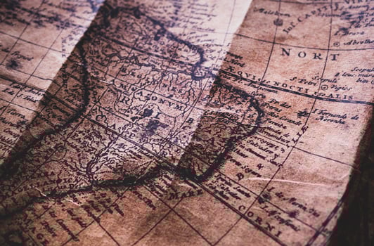 Very old vintage world map photo