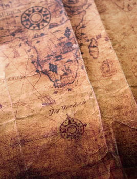 Close up of a old map photo