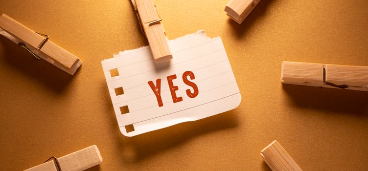Close up of Yes Word photo
