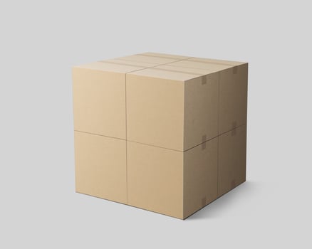 Stack of packages cardboard box mockup photo