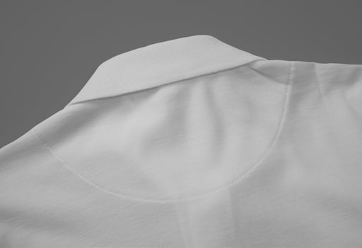 Back side Polo shirt mockup template with pocket with copy space for your logo or graphic design photo