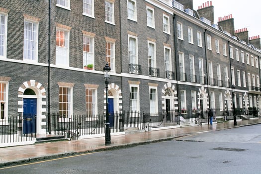 houses in London in overcast day photo