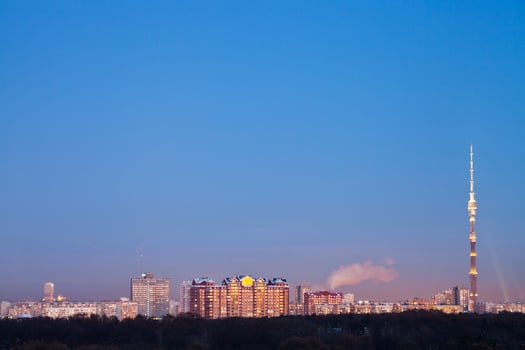 view of city with TV tower photo