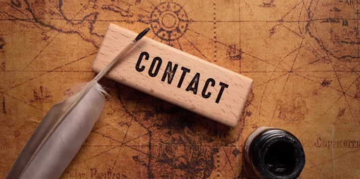 Close up of Contact Us Word photo