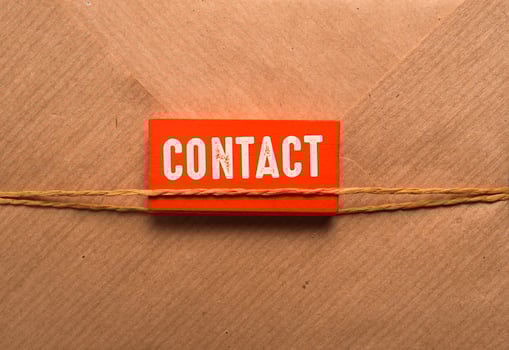 Close up of Contact Us Word photo