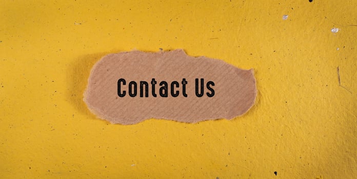 Close up of Contact Us Word photo