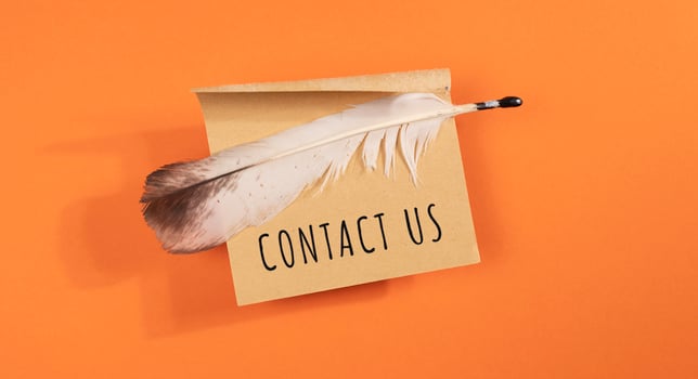 Close up of Contact Us Word photo