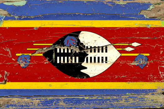 3D Flag of Eswatini on wood photo