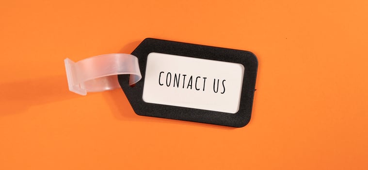 Close up of Contact Us Word photo
