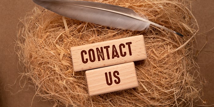 Close up of Contact Us Word photo