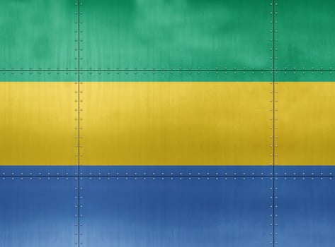 3D Flag of Gabon on metal photo